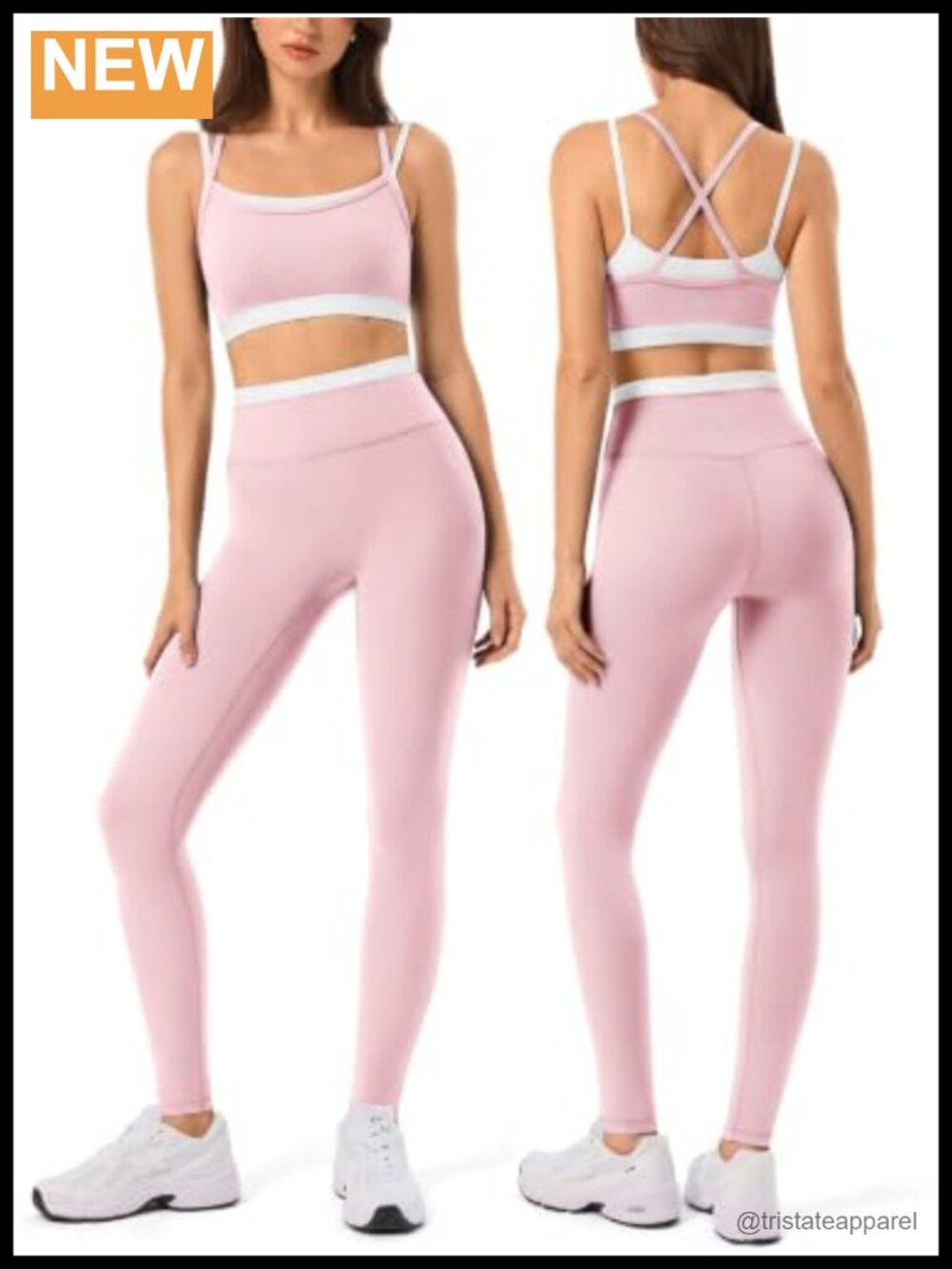 Women's 2 Piece Workout Set Nylon Spandex Sports Bra Leggings